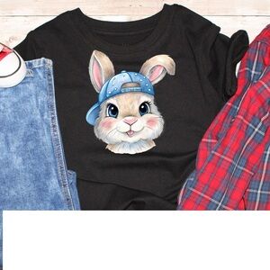 Easter Bunny , Easter Sublimation Shirt Black